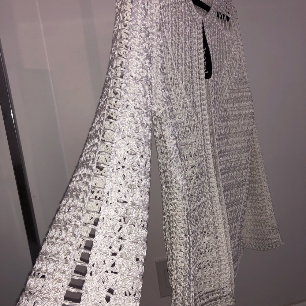 COPY - Berek Crochet Boho Topper Jacket Blazer Cardigan Peral White Size L - Picture 6 of 7